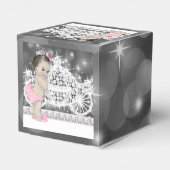 Roze en Grijs Prinses Baby shower Bedankdoosjes (Achterkant)