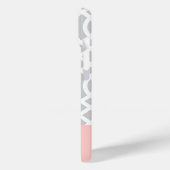 Roze en Grijs Trellis Hart Monogram Case-Mate iPhone Case (Achterkant / Links)