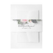 Roze en Grijs Waterverf Bloemenbruiloft Uitnodigingen Wikkel (Voorkant Voorbeeld)