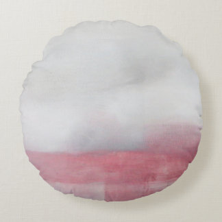Roze en grijze Abstracte kunstschildering. Modern  Rond Kussen