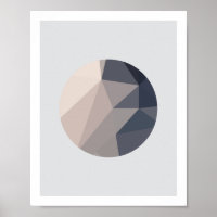 Roze en grijze Abstracte Poster 1