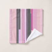 Roze en grijze abstracte strepen bad handdoek (Wasdoekje)