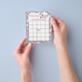 Roze en grijze Baby | Shower Bingo Flyer (Hand)