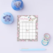 Roze en grijze Baby | Shower Bingo Flyer (Enkel)