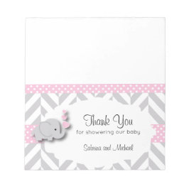 Roze en grijze Baby shower | Snoep Toppers Notitieblok