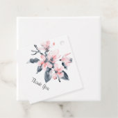 Roze en grijze bloemen Classy Waterverf Hartelijk Bedankjes Labels (In situ)