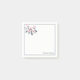 Roze en grijze bloemen Classy-Waterverf Post-it® Notes