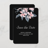 Roze en grijze bloemen Classy Waterverf Weddenscha Save The Date (Voorkant / Achterkant)