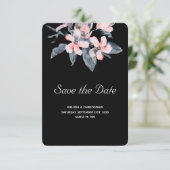 Roze en grijze bloemen Classy Waterverf Weddenscha Save The Date (Staand voorkant)