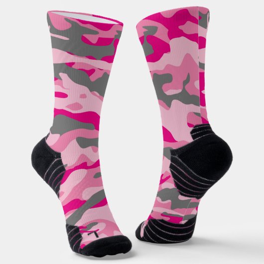 Roze en grijze Camo Sokken (Gebogen)