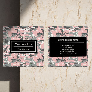 Roze en grijze camouflage, Camouflage, Militair, L Vierkante Visitekaartje