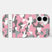 Roze en grijze camouflage gepersonaliseerd Case-Mate iPhone case (Achterkant (horizontaal))