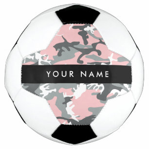 Roze en Grijze Camouflage Jouw naam Personaliseren Voetbal