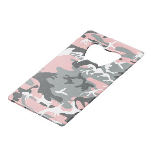 Roze en grijze camouflage, Militair, Leger Kredietkaart Flessenopener