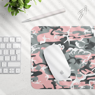 Roze en grijze camouflage, Militair, Leger Muismat