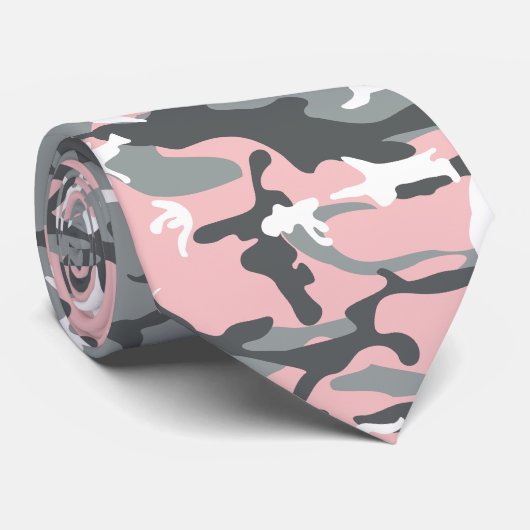 Roze en grijze camouflage, Militair, Leger Stropdas (Opgerold)