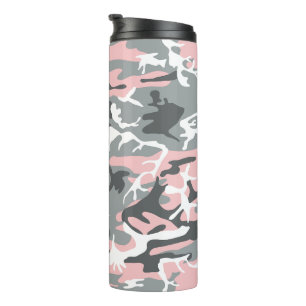 Roze en grijze camouflage, Militair, Leger Thermosbeker