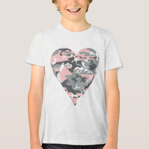 Roze en grijze camouflage, militair, leger Tri-Blend shirt