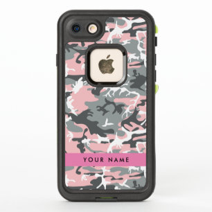 Roze en grijze camouflage personaliseer je naam