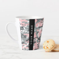 Roze en grijze camouflage personaliseer je naam