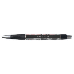 Roze en grijze camouflage personaliseer je naam pen