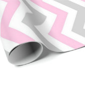 Roze en grijze chevron cadeaupapier (Rol Hoek)