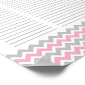 Roze en grijze Chevron Gift List Poster (Hoek)