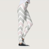 Roze en grijze Chevron Leggings (Rechts)