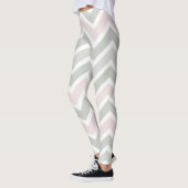 Roze en grijze Chevron Leggings (Links)