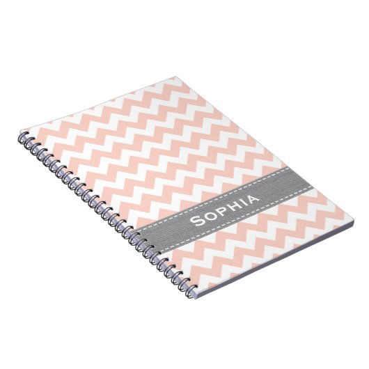 Roze en grijze Chevron Spiral Notebook Journal Notitieboek (Rechterzijde)