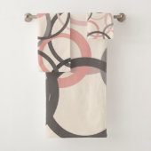 Roze en grijze cirkels bad handdoek (Insitu)