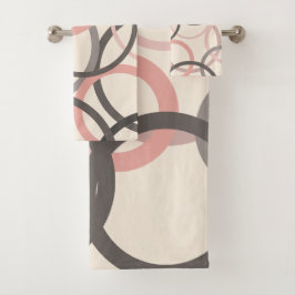 Roze en grijze cirkels bad handdoek