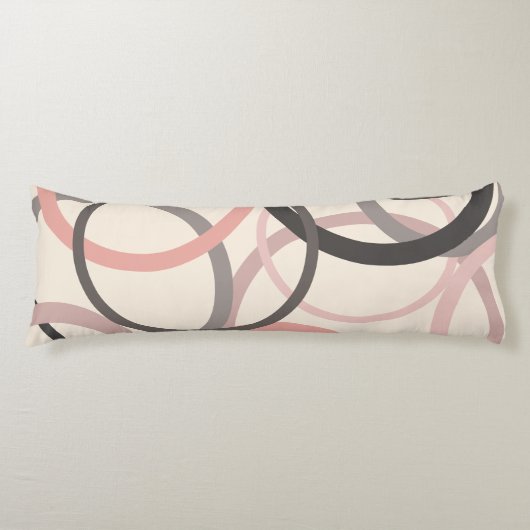Roze en grijze cirkels lichaamskussen (Voorkant)