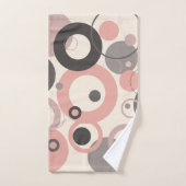 Roze en grijze cirkels M-eeuwse moderne Bad Handdoek (Handdoek)