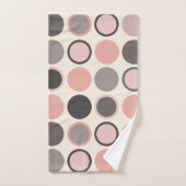 Roze en grijze cirkels midden-eeuwse moderne bad handdoek (Handdoek)