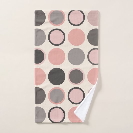 Roze en grijze cirkels midden-eeuwse moderne bad handdoek (Handdoek)