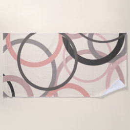Roze en grijze cirkels strandlaken