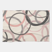 Roze en grijze cirkels theedoek (Horizontaal)