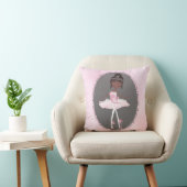 Roze en grijze couture Dark Ballerina Girls Bedroo Kussen (Stoel)