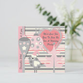 Roze en grijze dag van de feestdag kaart (Staand voorkant)