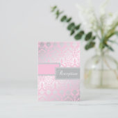 Roze en grijze Damask Enclosure Kaart (Staand voorkant)