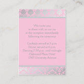 Roze en grijze Damask Enclosure Kaart (Achterkant)