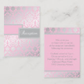 Roze en grijze Damask Enclosure Kaart (Voorkant / Achterkant)
