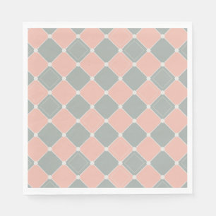 Roze en Grijze Diamant Check Patroon Servet