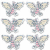 Roze en grijze Dinosaur Dragons Sticker (Voorkant)