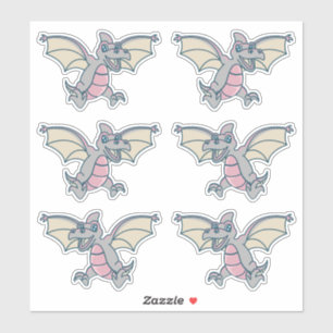 Roze en grijze Dinosaur Dragons Sticker