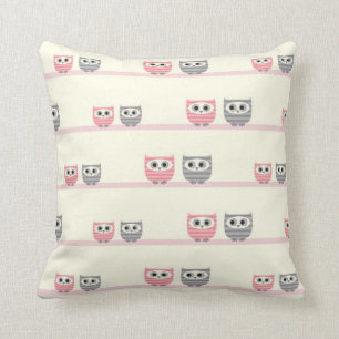 Roze en grijze eigenaren en bomen MOJO Pillow Kussen