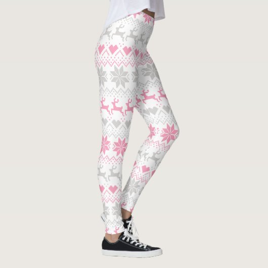 Roze en grijze Fair Isle Leggings (Rechts)