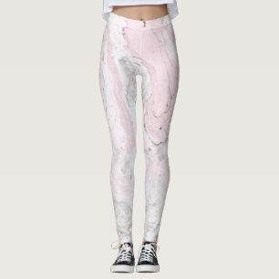 Roze en grijze Faux Marble Modern Leggings