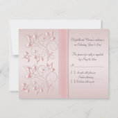 Roze en grijze Floral RSVP-kaart RSVP Kaartje (Achterkant)